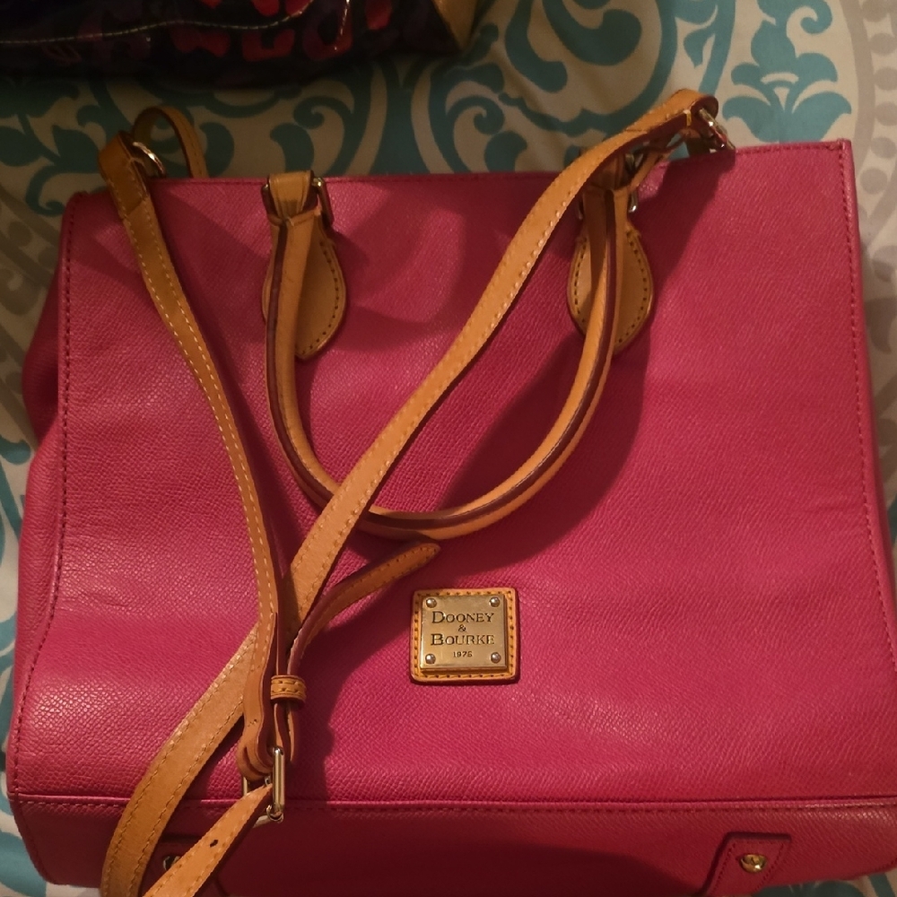 Dooney & Bourke Pink Leather Tote Bag